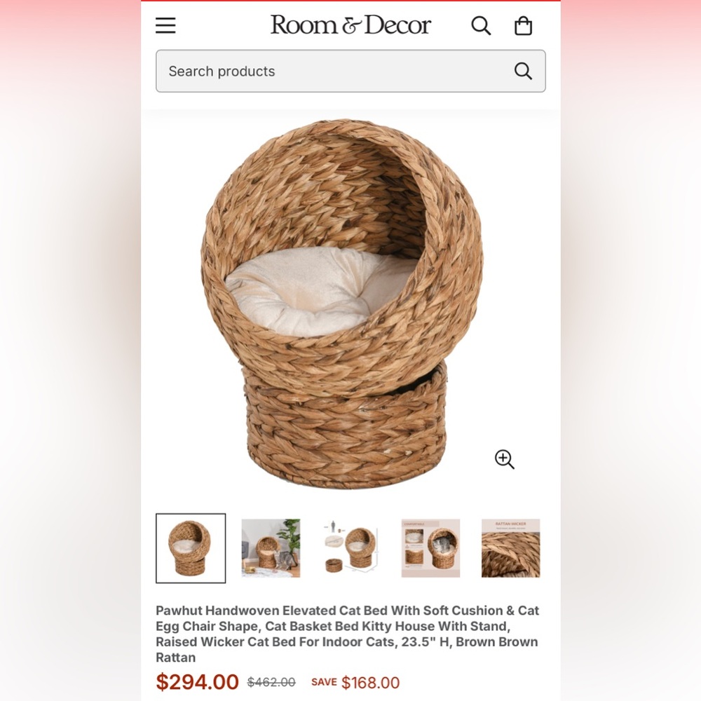 Two-Position Woven Cat Basket